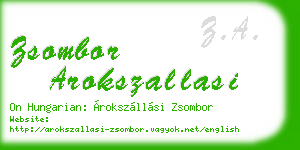 zsombor arokszallasi business card
